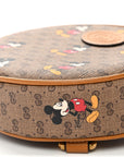 X DISNEY Mini Vintage GG Supreme Monogram Mickey Mouse Round Backpack  Beige Vintage Sun Oil