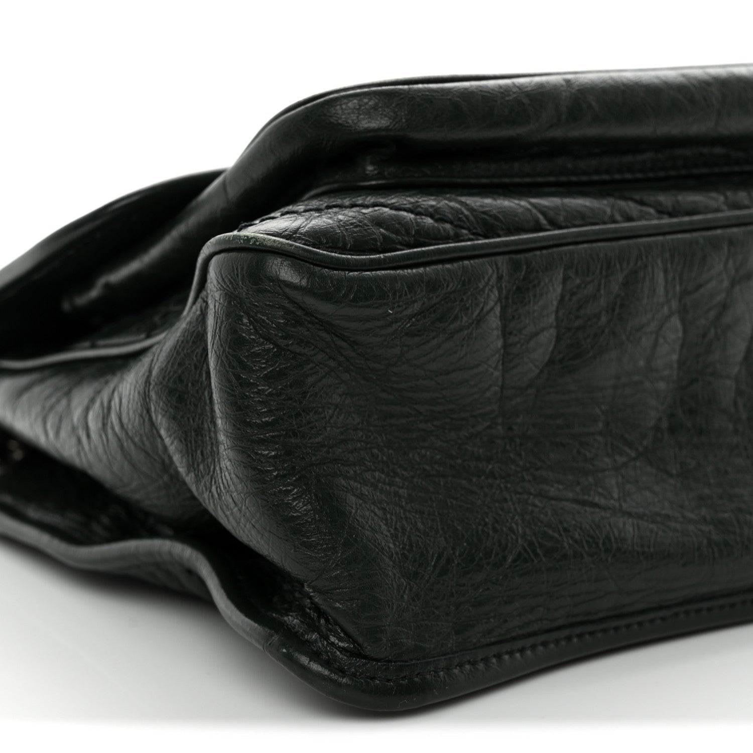 Crinkled Lambskin Matelasse Monogram Medium Niki Chain Satchel Dark Green