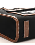 Canvas Smooth Calfskin Mini Two Tone Freya Tote Black Tan