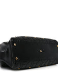 Calfskin Matelasse Studded Medium GG Marmont Tote Black