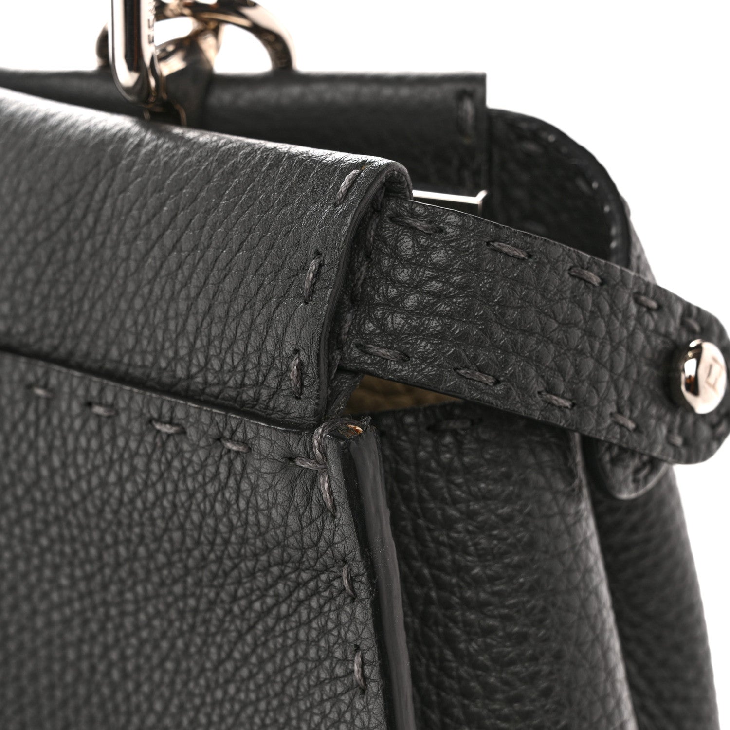 Cuoio Romano Selleria Bi-Color Medium Peekaboo Iconic Satchel Asfalto Latte