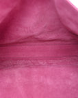 Smooth Calfskin Suede Medium Reversible Monogram Kate Satchel Rose Rubis