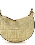 Crystal Vitello Laminato Suede FF Nano FNDIgraphy Hobo Charm Platino