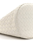 Calfskin Intrecciato Small Castello Bucket Bag White