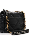 Lambskin Quilted Medium CHNL 19 Flap Black
