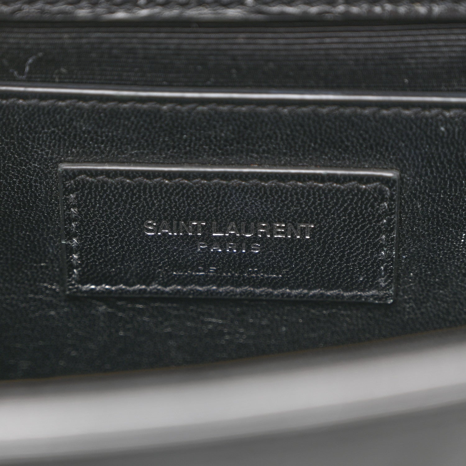 Calfskin Crocodile Embossed Medium Classic Monogram Kate Tassel Satchel Black