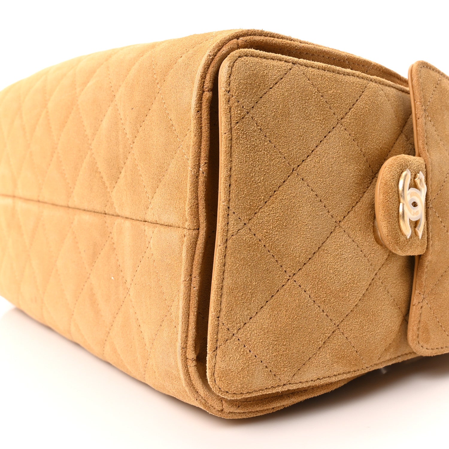 Suede Quilted Small CHNL 25 Handbag Beige