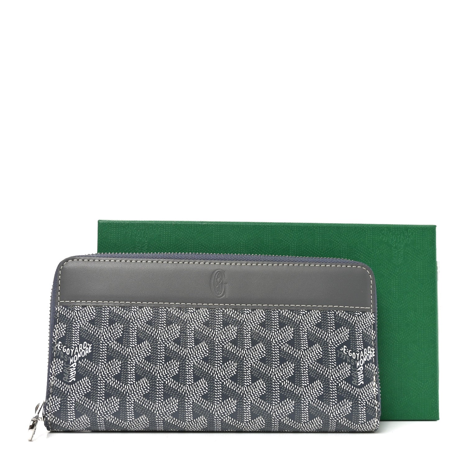Goyardine Matignon Zip Around GM Wallet Grey