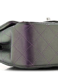 Iridescent Lambskin Quilted Mini Square Flap Dark Purple