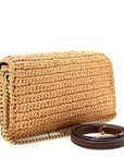 Raffia Monogram Tassel Kate 99 Dark Nude