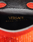 Suede Crystal Studded Micro La Medusa Bag Orange