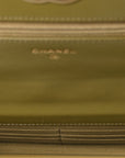 Lambskin Quilted CHNL 19 Wallet On Chain WOC Green