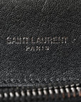 Sheepskin Matelasse Chevron Monogram Medium College Bag Black