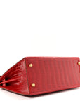 Shiny Porosus Crocodile Kelly Sellier 28 Rouge Vif