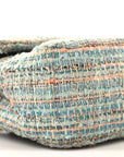 Tweed Quilted Medium Double Flap Blue Multicolor