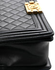Lambskin Quilted Medium Boy Flap Black