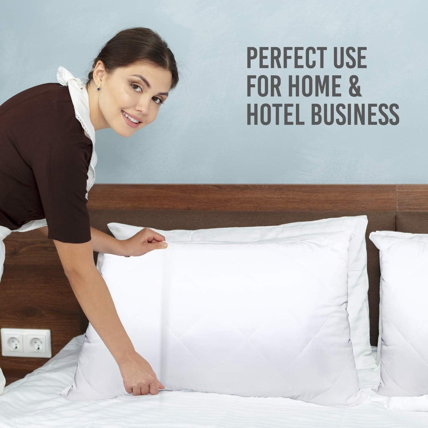 Vaccaro Ultra Luxe Quilted Zipped Pillow Protectors - 50 x 75 cm - White
