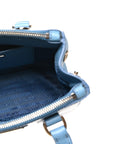 Saffiano Lux Micro Galleria Double Zip Tote Turchese