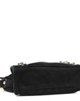 Baby Daim Suede Gold Metallic Edge Hardware Mini City Black