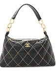 Calfskin Wild Stitch Hobo Black