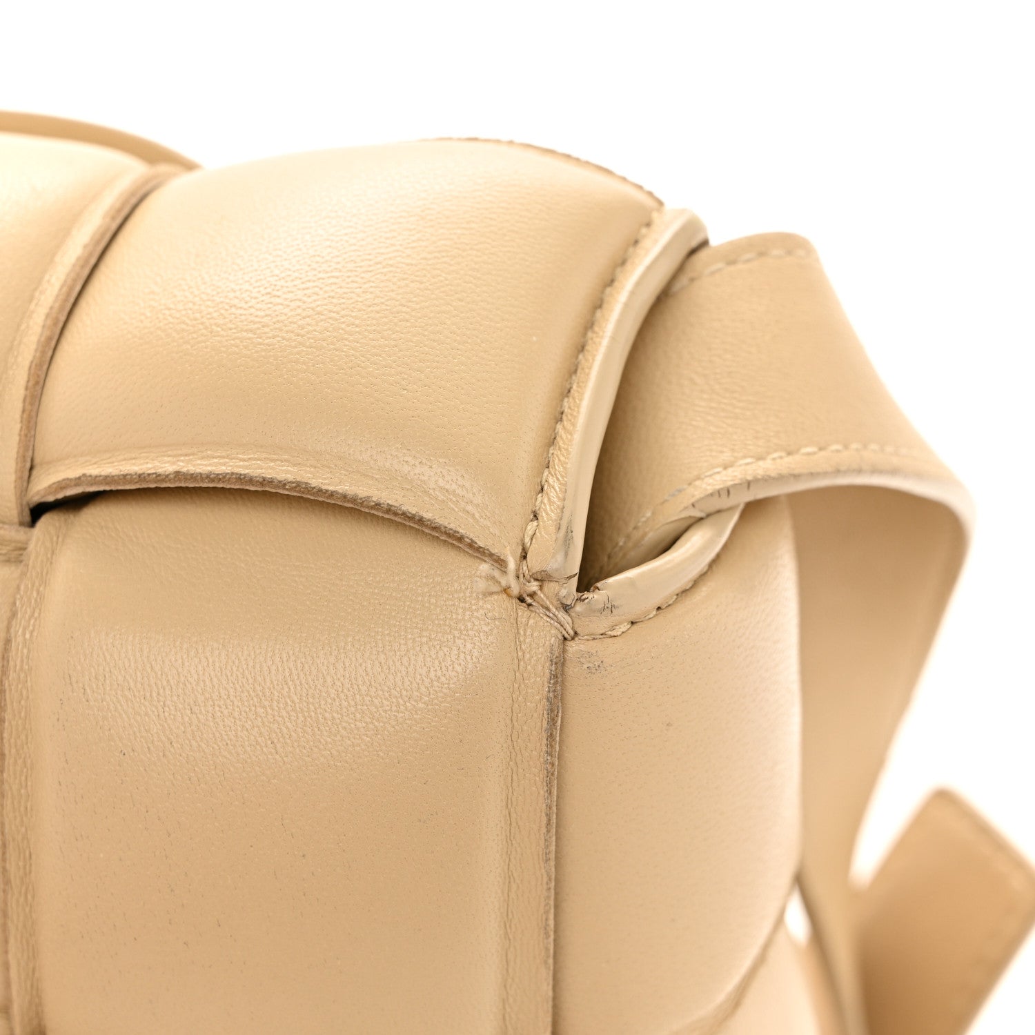 Nappa Maxi Intreccio Padded Cassette Crossbody Bag Porridge