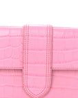Calfskin Crocodile Embossed Le Bambino Long Pink