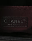 Goatskin Quilted Small Perfect Edge Shopping Tote Black