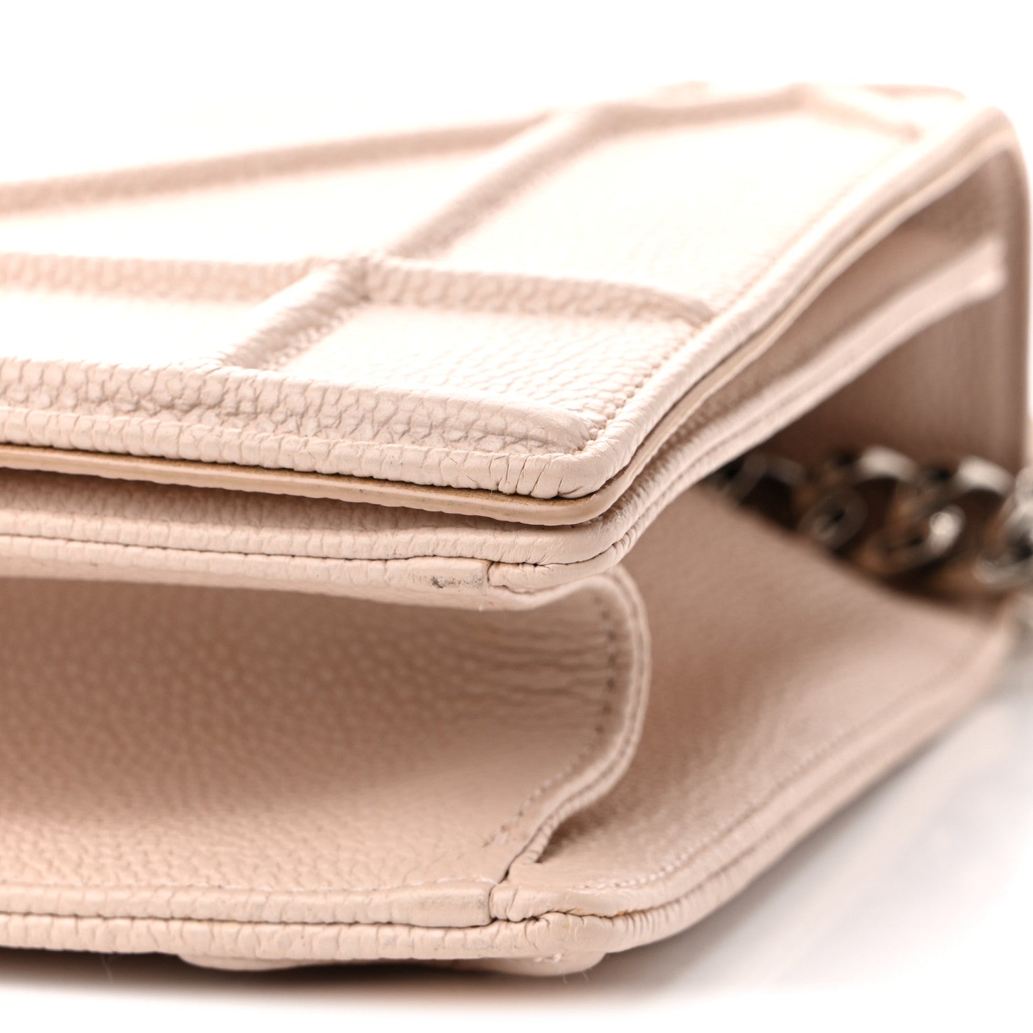 Grained Calfskin Medium D1ORama Flap Bag Nude