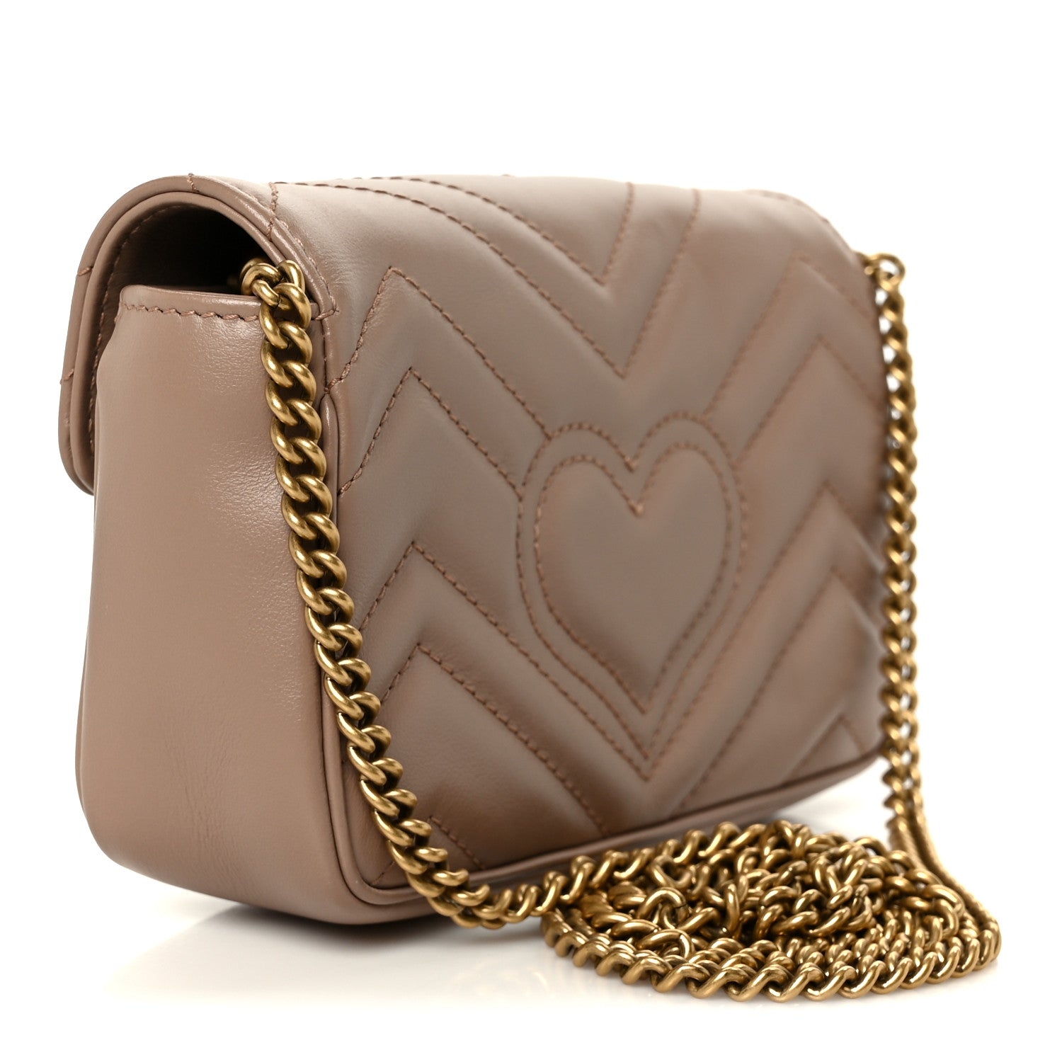 Calfskin Matelasse Super Mini GG Marmont Shoulder Bag Porcelain Rose