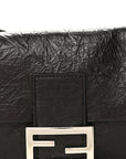 Crackled Calfskin Baguette 26424 Black