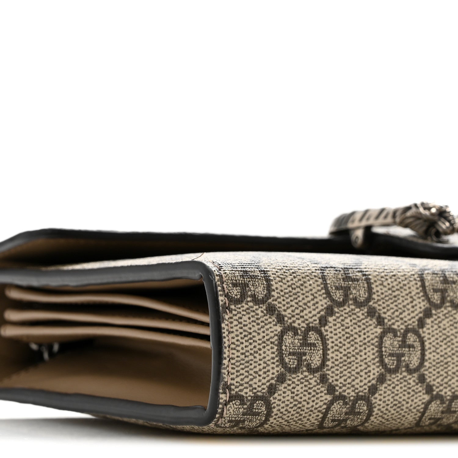 GG Supreme Monogram Mini Dionysus Chain Wallet Beige Taupe