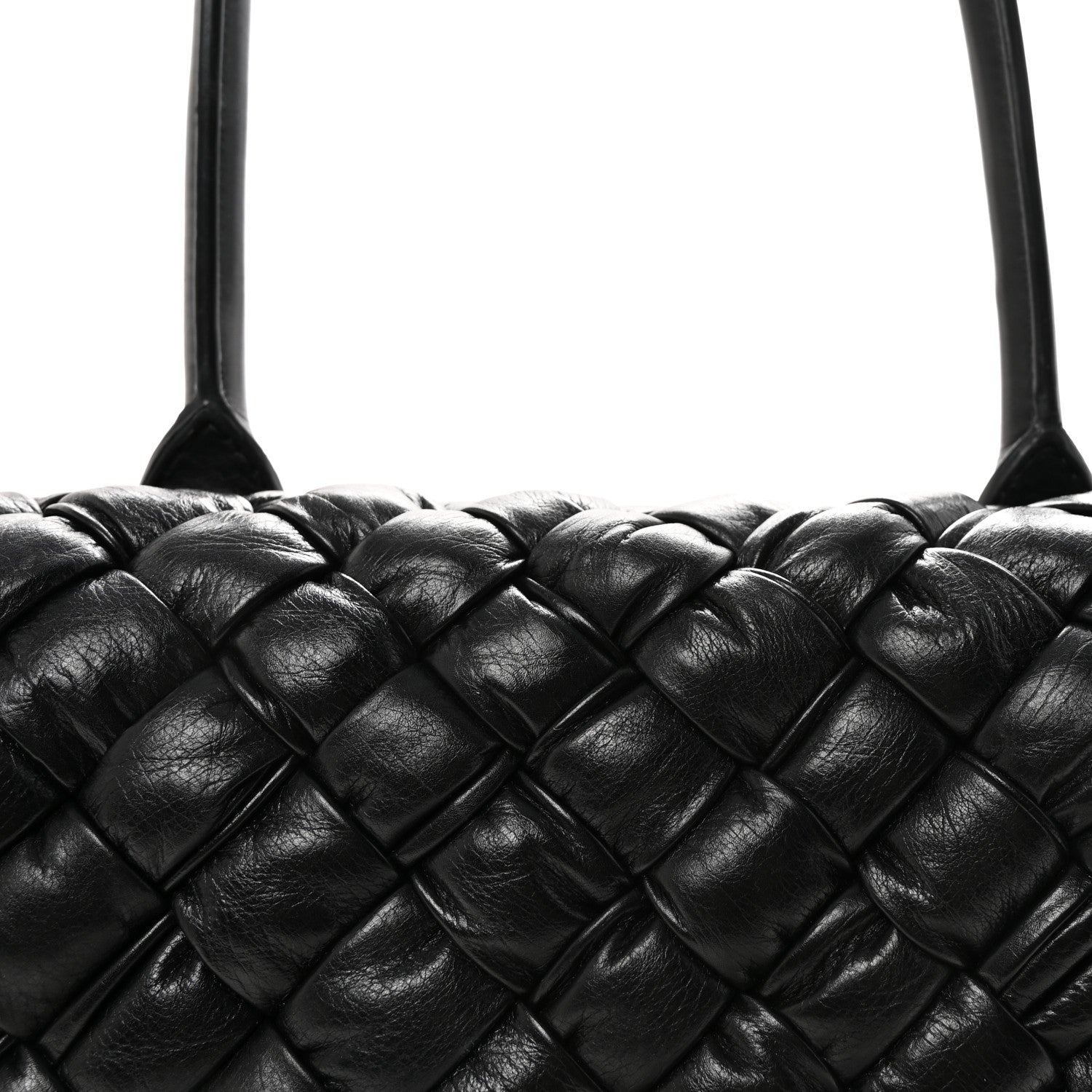 Calfskin Intreccio Rumple Desiree Shoulder Bag Black