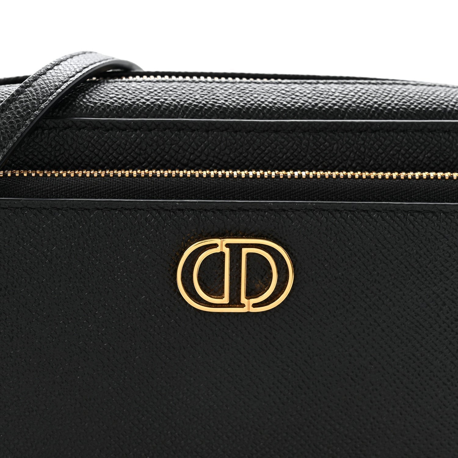 Grained Calfskin Caro Double Pouch Black