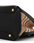 Grainy Calfskin House Check Large Banner Tote Black