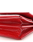 Calfskin Crocodile Embossed Medium Monogram Sunset Rouge Eros