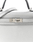 Metallic Chevre Chamkilight Mini Kelly Sellier 20 Argent