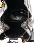 Lambskin CC Drawstring Backpack Black