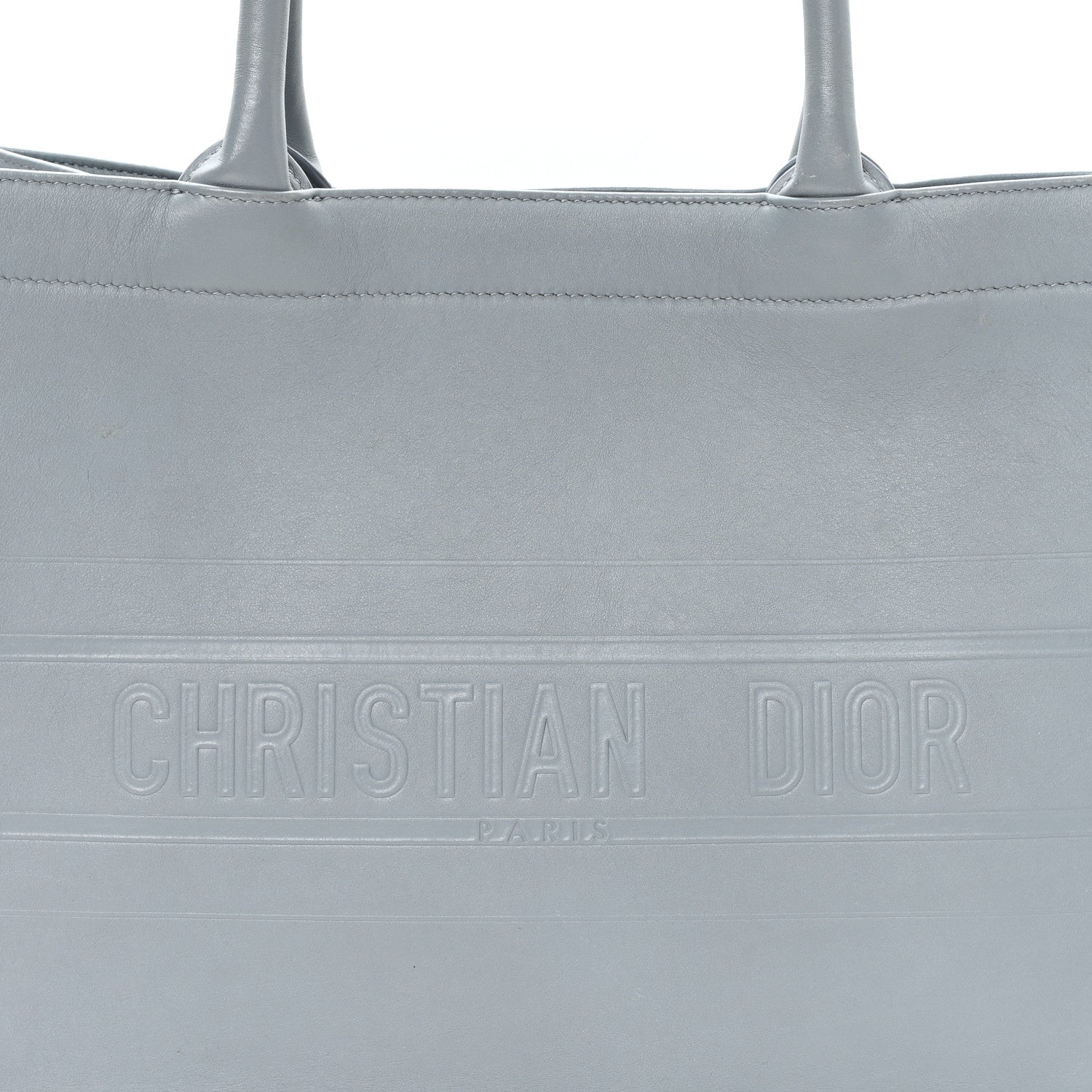 Calfskin Embossed Medium Book Tote Grey