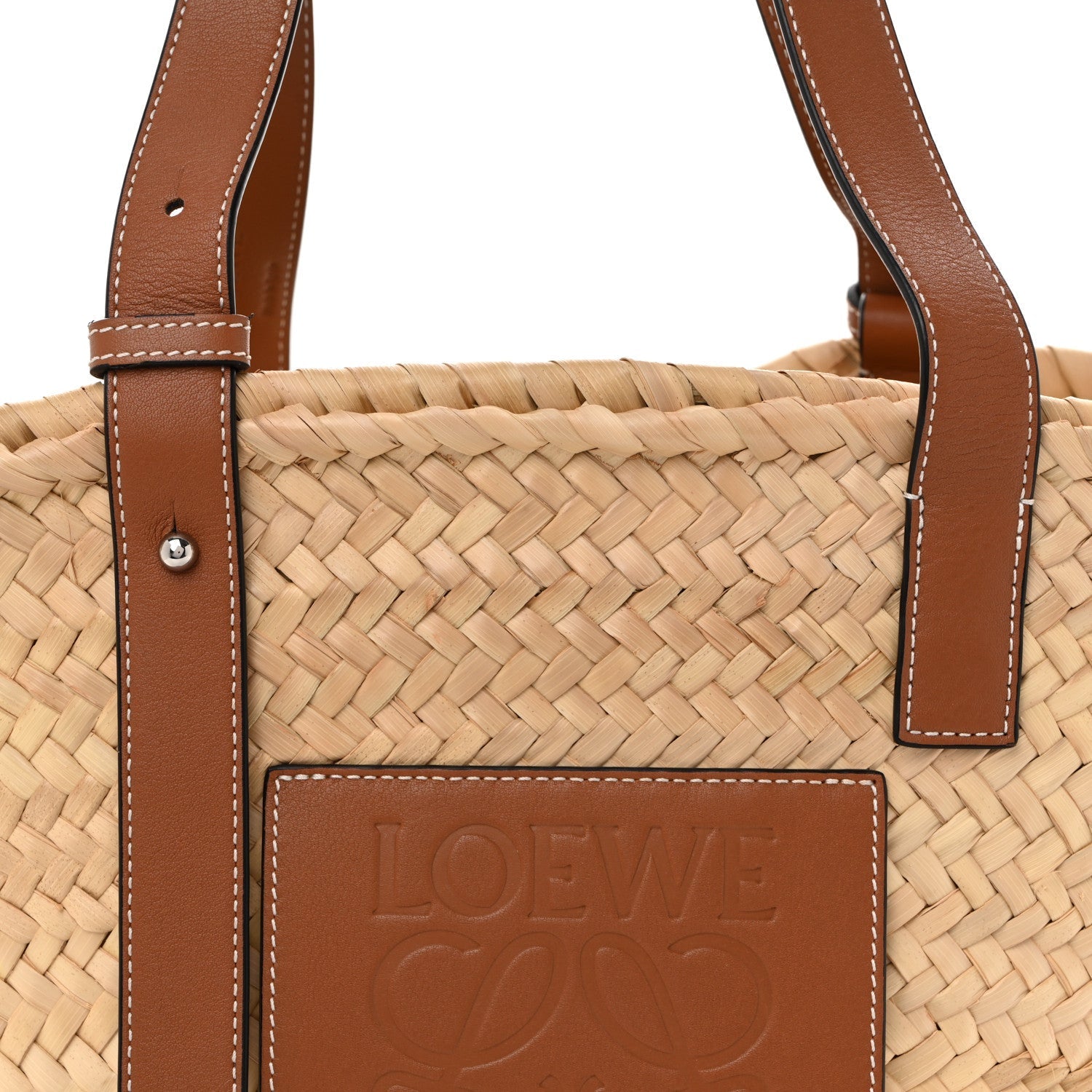 Raffia Basket Tote Bag Natural Tan