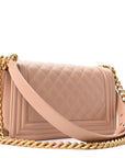 Caviar Quilted Medium Boy Flap Beige