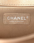 Metallic Calfskin Quilted Medium Boy Flap Taupe