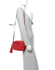 Pebbled Calfskin Small Soho Disco Bag Vibrant Red