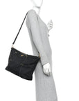 Saffiano Tessuto Nylon Shopping Tote Black