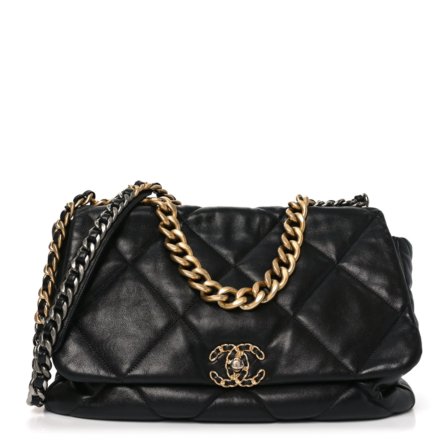 Lambskin Quilted Maxi CHNL 19 Flap Black