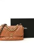 Lambskin Quilted Large CHNL 19 Flap Brown