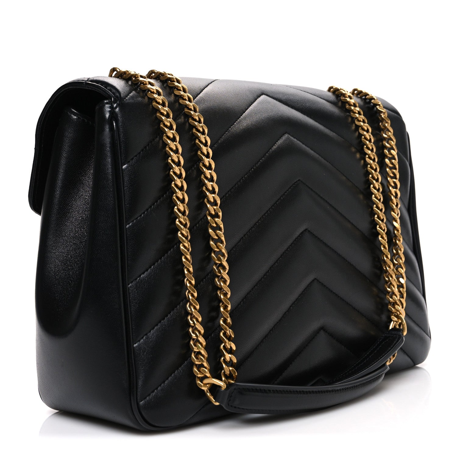 Lambskin Chevron Quilted Large LouLou Black