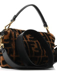 Shearling Vitello Dolce Macro FF 1974 Baguette Tobacco Black