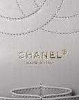 Caviar Quilted Jumbo Double Flap Grey