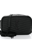 Grain De Poudre Matelasse Monochrome Monogram Mini Lou Camera Bag Black