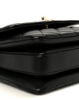 Lambskin Crystal Quilted Mini Trendy CC Dual Handle Flap Bag Black